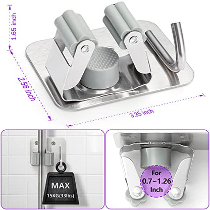 Broom Holder Wall Mount Screw Drilling (4 Count)