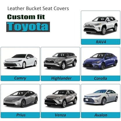 Custom Fit Front Toyota Car Seat Cover for Rav4 Camry Highlander Corolla Prius (2 Count)