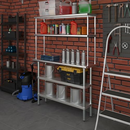 Stainless Steel Work Table with 2 Shelves