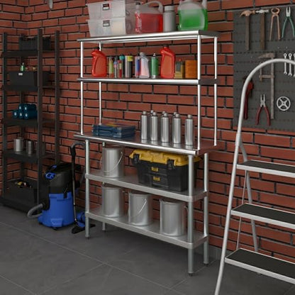 Stainless Steel Work Table with 2 Shelves