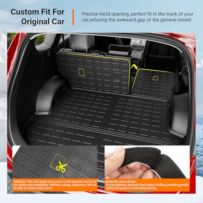 Cargo Mat & Backrest Mats Compatible with 2021 2022 2023 Santa Fe