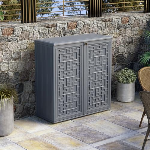 Indoor Outdoor Storage Cabinet Waterproof with Shelf