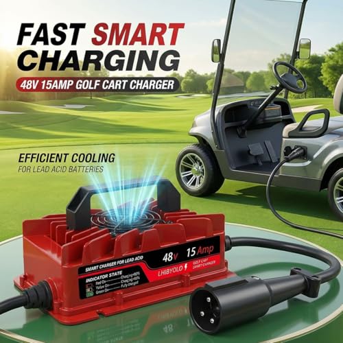 48V Golf Carts Battery Charger for 15 AMP EZGO RXV & TXT