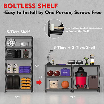 5 Tier Adjustable Metal Shelving