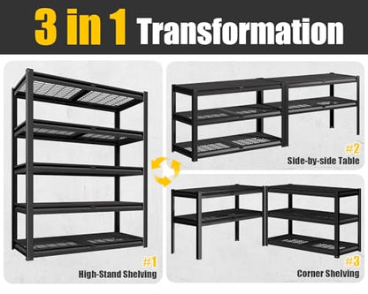 48" W X 24" D X 72" H 5 Tier Heavy Duty Garage Shelving (3 Count)