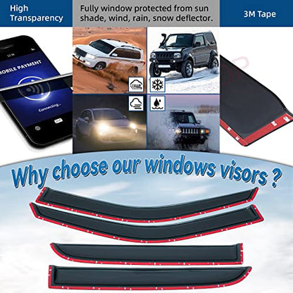 4pcs Window Visors Rain Guards for 2009 (4 Count)