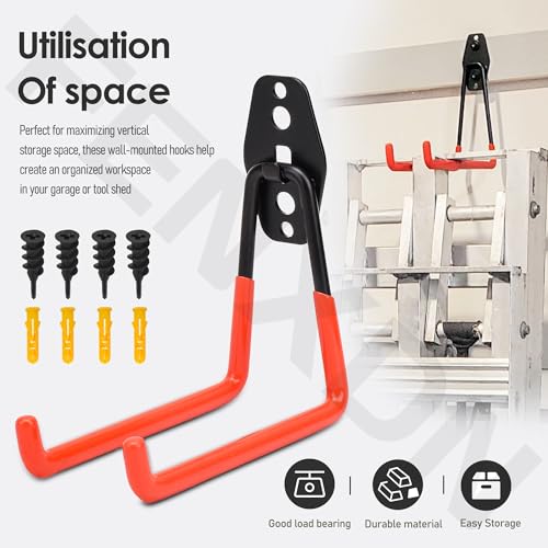 Garage Hooks for Hanging Bike (4 Count)