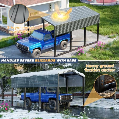 Metal Carport 10x15ft Heavy