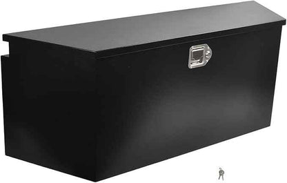 Black Steel Trailer Tongue Truck Box w/Lock for Trucks Trailers RV ATV Pickup Trucks Flatbeds - 49 x 15 x 18.5 Inch