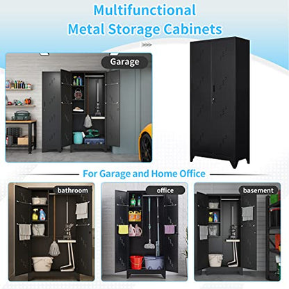 75" Metal Storage Cabinet with Lock