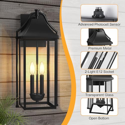 22IN Dusk to Dawn Outdoor Wall Sconce