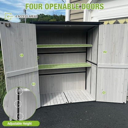 Outdoor Storage Shed with Metal Frame