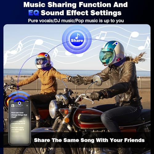 Motorcycle Helmet Headset 8 Riders Communication System X8 Intercom with Music Sharing