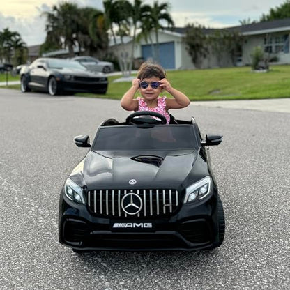 12V Toddler Ride On Car Mercedes Benz AMG GLC63S Coupe 2 Speed Black