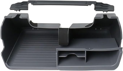 GGCLIMAX Under Screen Storage Organizer Compatible with Tesla Model 3/Y Over Center Console Display Tray ABS+TPE Storage Box with Anti-Skid Design Black/Grey, Dual/Single Storage(Grey Single storage)