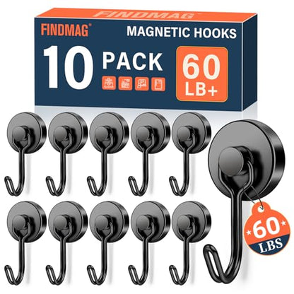 10 Pack Black Magnetic Hook (10 Count)