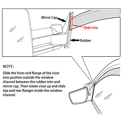 Rain Guards Compatible with Ford F150 Super Crew Cab 2015 (4 Count)