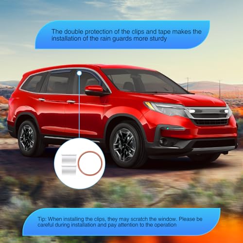 in Channel Rain Guards for Honda Pilot 2016 (4 Count)