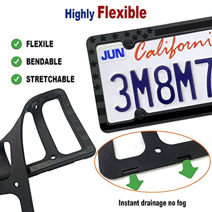 Silicone License Plate Frames American Flag