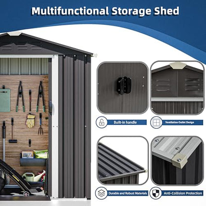 JYQAQA 6x4 FT Outdoor Storage Shed