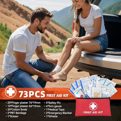 Car Emergency Kit with Portable Air Compressor (112 Count)