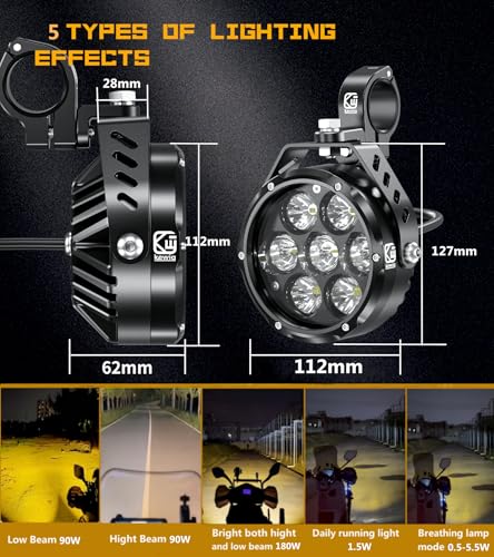 4.5 Inch Motorcycle Auxiliary LED Fog Light (2 Count)