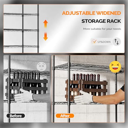 3 Tier Metal Storage Shelves 41''H Wire Shelving with Wheels for Storage Adjustable Heavy Duty Garage Shelving Storage Racks for Pantry Shelves Kitchen Office Garage