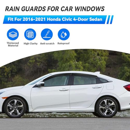 4pcs Window Visors Rain Guards for 2016