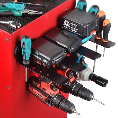 Power Tool Organizers and Storage Garage Drill Drivers Shelves Magnetic Mount 4 Slots