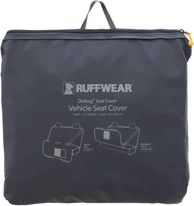 Ruffwear, Dirtbag Dog Car Seat Cover, 300D Heavy Duty Waterproof Scratch Proof Nonslip Hammock or Bench, Durable Machine Washable, Back Seat Protector for Cars, SUVs & Trucks, Basalt Gray