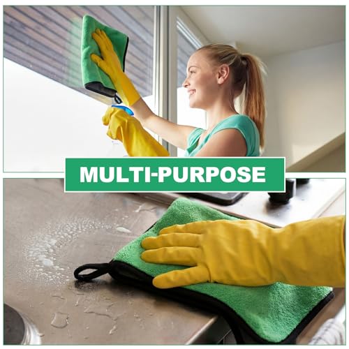 20 Pcs Microfiber Car Drying Towels Microfiber Cleaning Cloth 800 GSM Thick Plush Cleaning Dusting Cloth Auto Detailing Absorbent Towels Rags for Car Household Kitchen Window (20 Count)