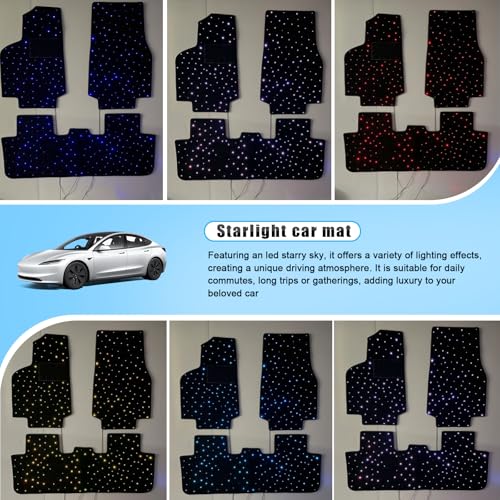 Starlight Floor Mats for Tesla Model Y with App Control led Floor Starlight Design All Weather Anti
