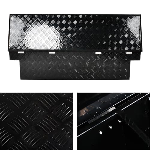 69 Inch Heavy Duty Aluminum Tool Box Wide Utility Trailer Stripes Plated