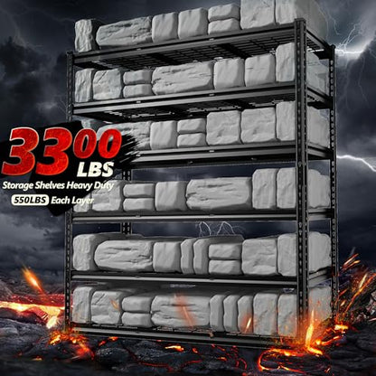 6 Tier Adjustable Heavy Duty Metal Shelving for Garage Warehouse