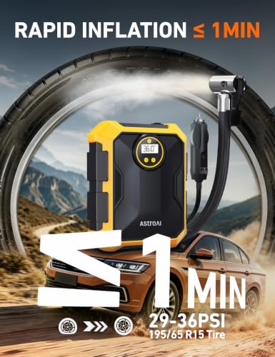 Tire Inflator Portable Air Compressor 12V DC Integrated Storage