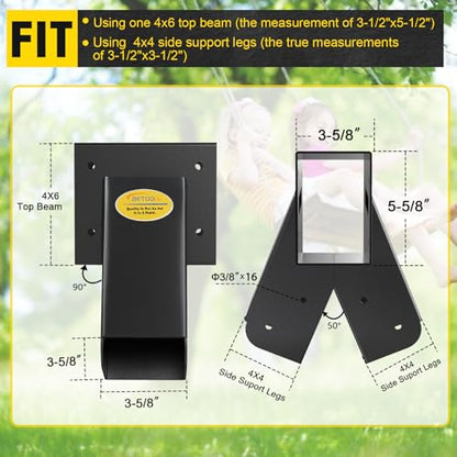 90° A Frame Middle Swing Set Brackets