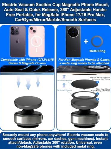 Electric Vacuum MagSafe Magnetic Phone Mount