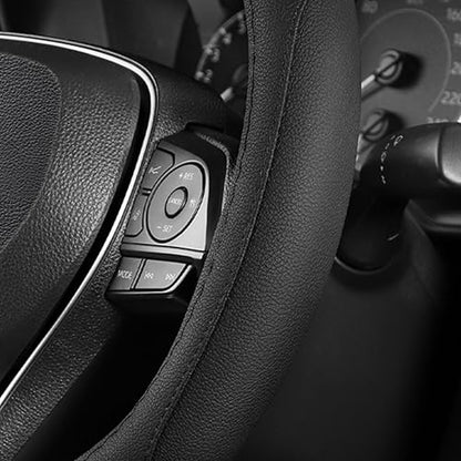 Black Microfiber Leather Auto Car Steering Wheel Cover 15 inch