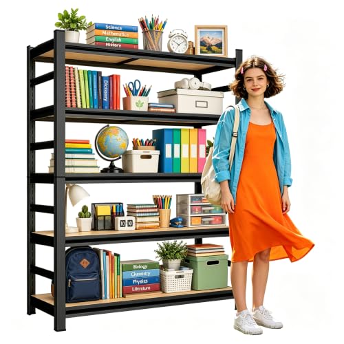Heavy Duty Wood Bookshelf Adjustable Storage Shelving Unit for Home Office