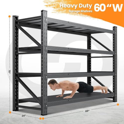 60” Wide Heavy Duty Metal Garage Shelving