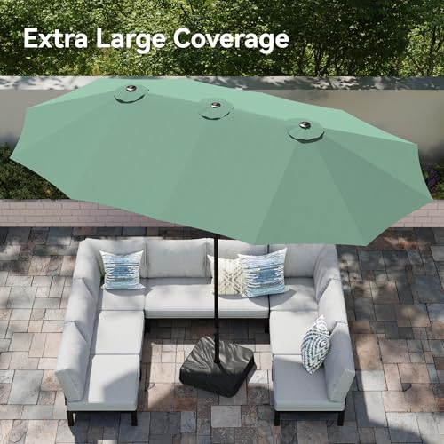 15ft Large Outdoor Patio Umbrella with Base Included