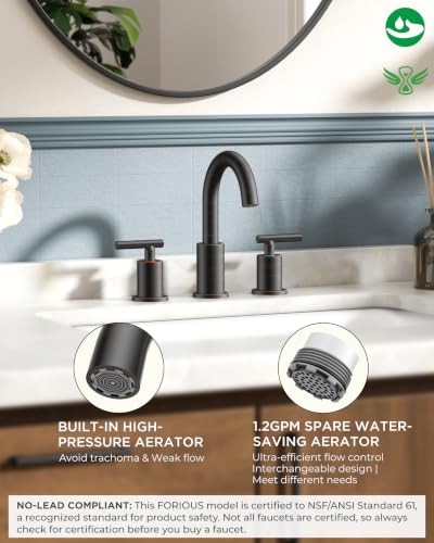 Bathroom Sink Faucet 3 Hole Oil Rubbed Bronze 8 Inch Widespread