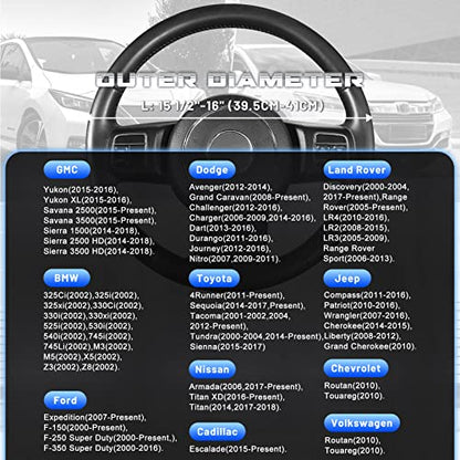 Car Steering Wheel Cover for F150 Tundra Range Rover 15.5"