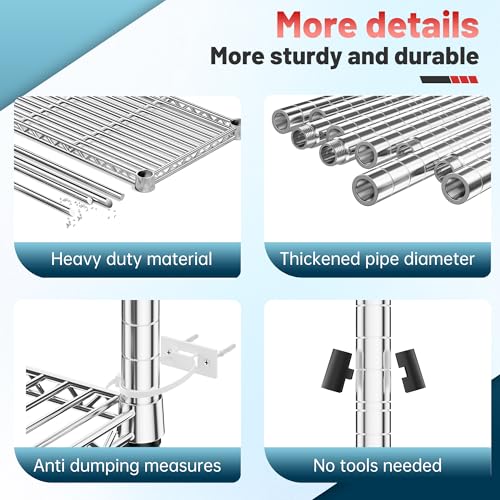 82" H X45 W X18 D Storage Shelves with Wheels (3 Count)