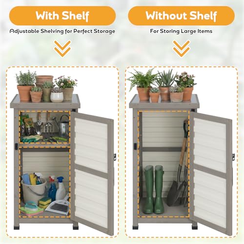 Outdoor Storage Cabinet with Metal Top