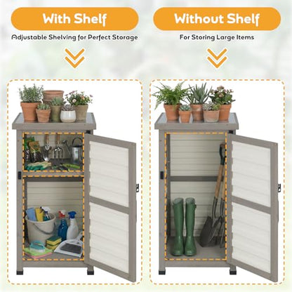Outdoor Storage Cabinet with Metal Top
