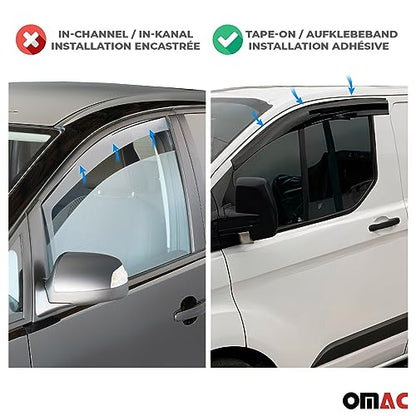 Window Visor Vent Rain Guard Deflector for VW Tiguan 2.gen 2018