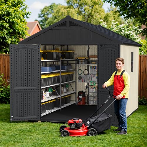 8x10FT Plastic Outdoor Storage Shed with Floor