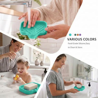 Silicone Soap Dish with Drain Spout