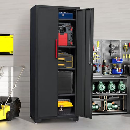 75 inch Metal Garage Storage Cabinet with 4 Adjustable Shelves